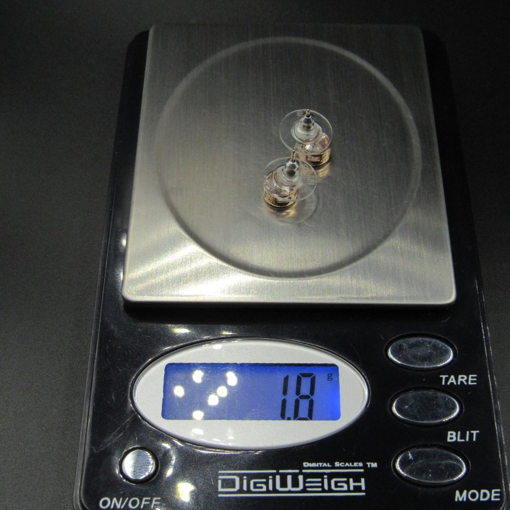 Sterling Rose Gold Tone Cubic Zirconia Earrings - Picture 6 of 6
